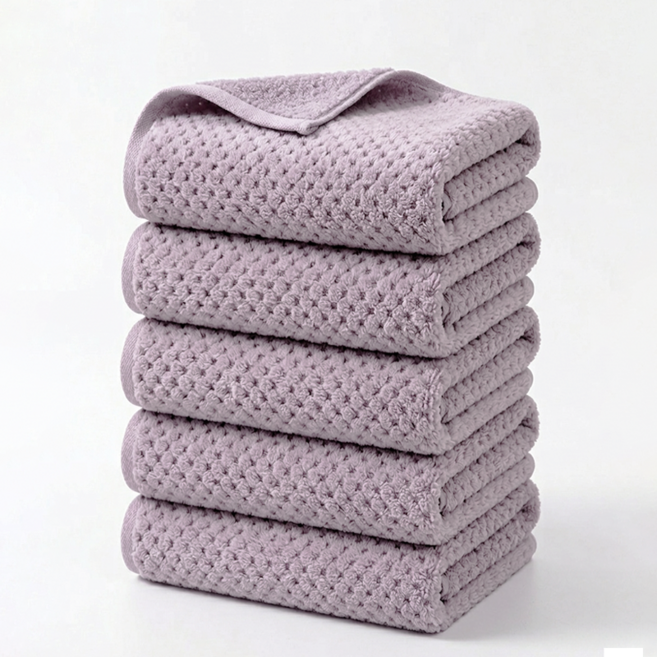 Ahomeone 호텔수건 먼지없고 흡수력 졸은 두꺼운 고급 수건, .보라/, 5개