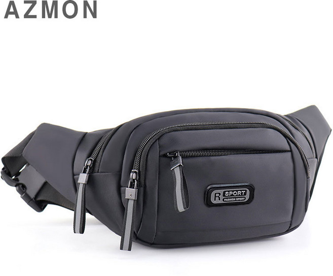 AZMON 프리미엄 멀티포켓 미니힙색 스포츠 웨이스트백 2.5L, 블랙, 360 x 140 x 100mm, 1개