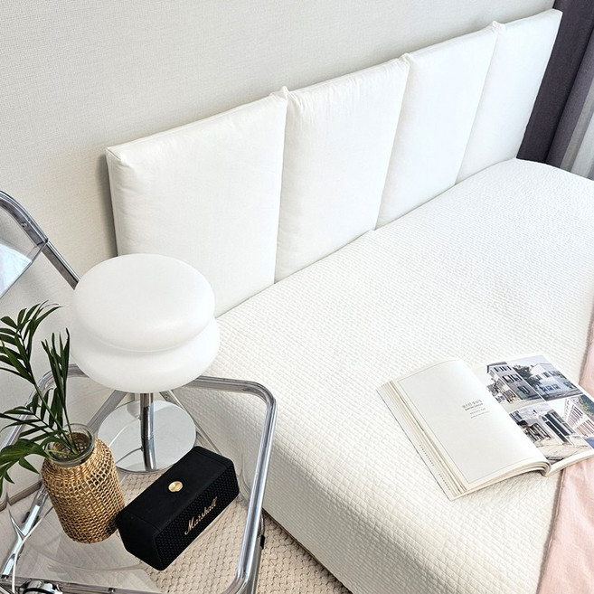 광목 슬림 침대 헤드보드-2color 헤드쿠션, 내추럴