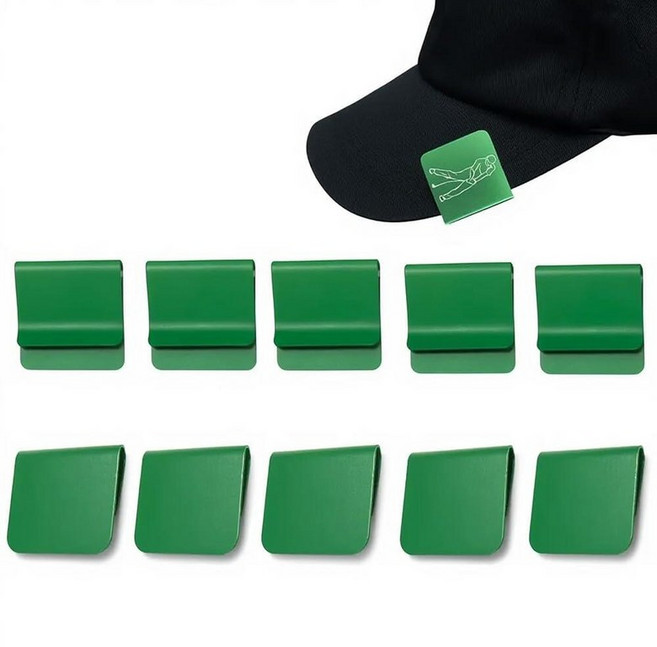 10 Pack Hat Brim Clips Blank Aluminum Clips for Laser Engraving Accessories Golf Clip Blanks DI, Green