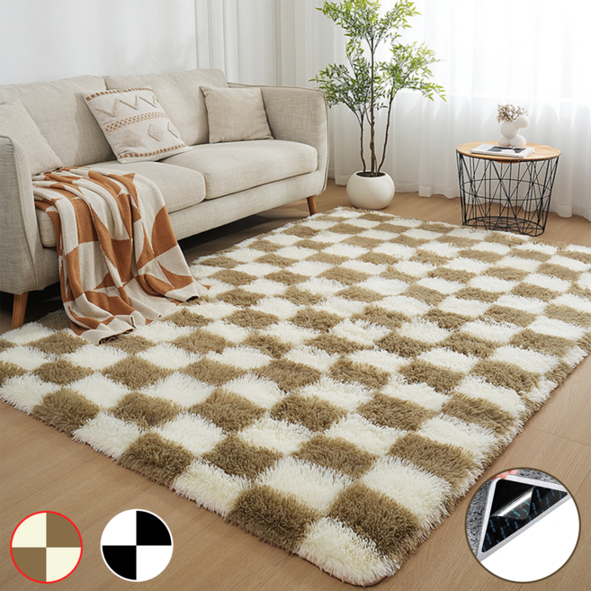 CIVILEE 극세사 겨울보온 러그 사계절용 포근한 먼지없는 거실 카페트