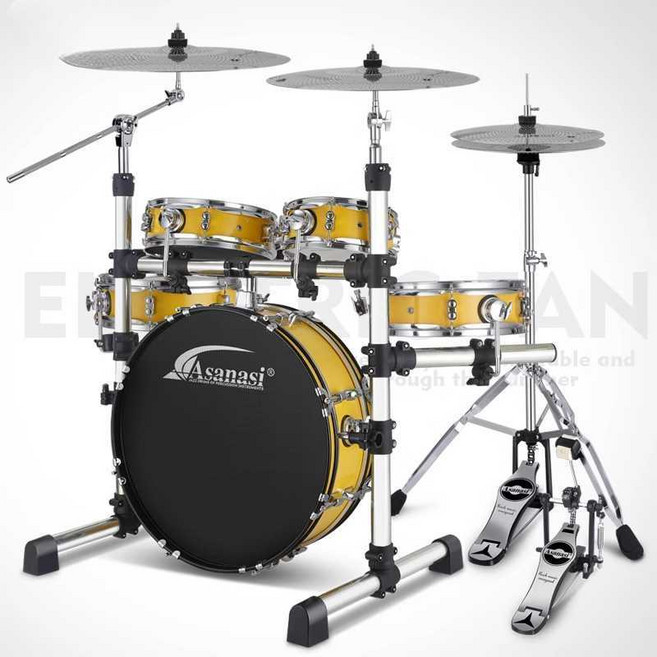 드럼 세트 입문용 초보자 버스킹 아사나시 밴드 교회, 1개, 블루(드럼5+심벌즈4)