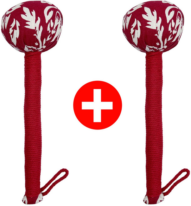 한방찜질봉 어깨안마 두드림봉 쑥봉 허리통증완화 지압도구, 레드 1+1, 2개