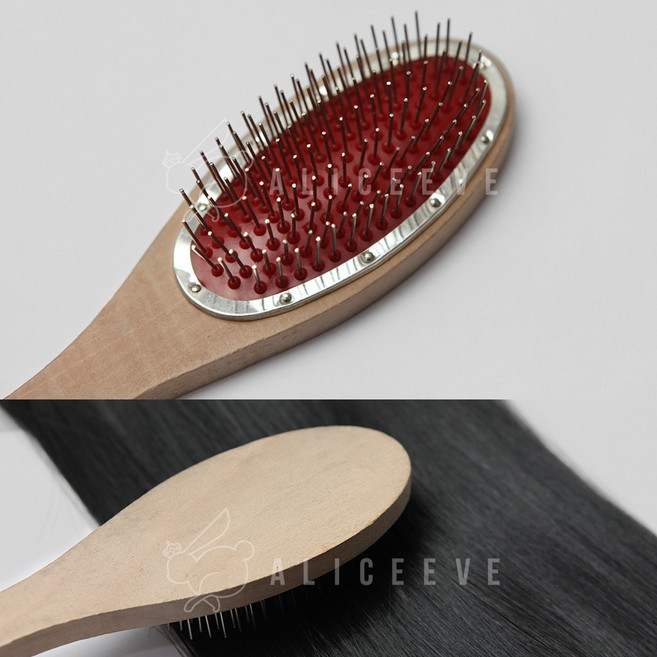 앨리스이브 가발 전용 브러쉬 강철핀 빗 정전기 방지 가발빗, 1개