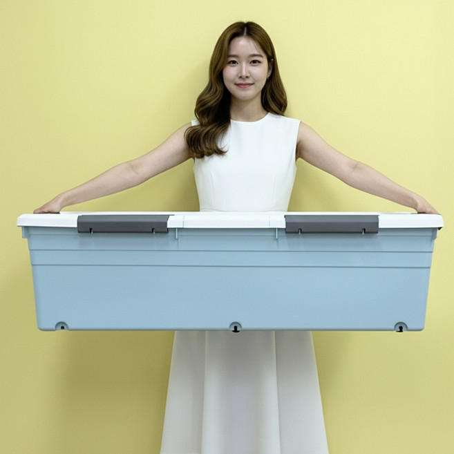 노틈 대형 리빙박스 옷정리함 수납박스 100리터 120리터, 1개, 블루