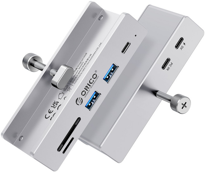 오리코 6 in 1 C타입 USB 3.2 10Gbps SD/TF DIY 설치 알루미늄 멀티허브 MH5PC, 실버
