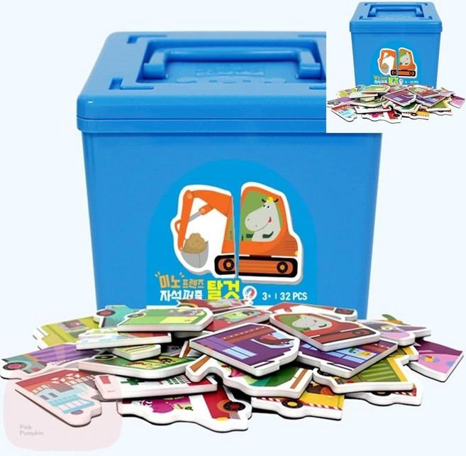 MP 자석퍼즐 탈것 아기원목꼭지퍼즐
