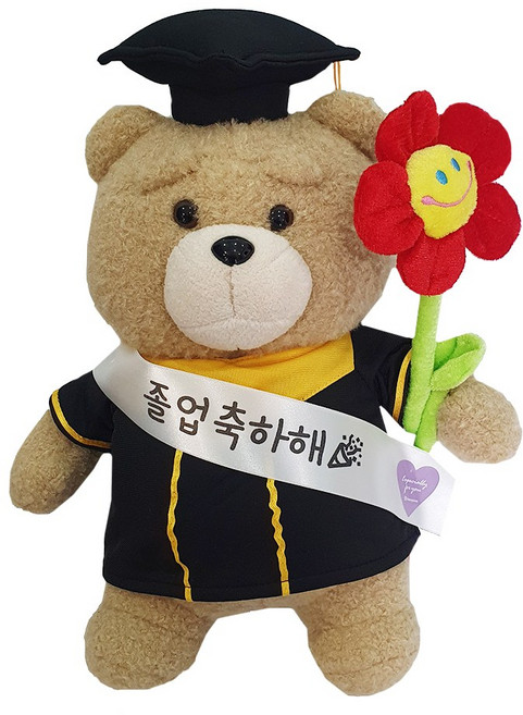 학사모테드 인형화환 졸업식선물, 테드인형세트, 1개