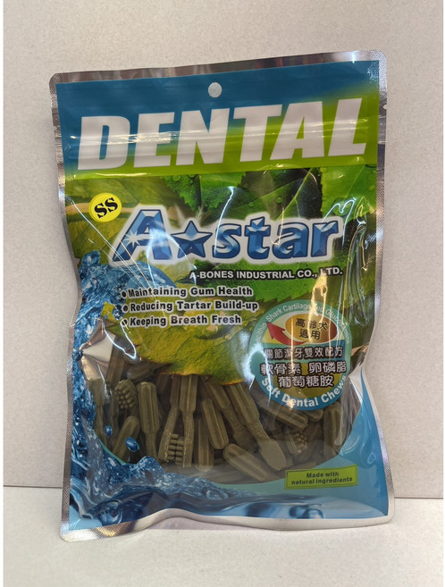 四寶的店 雙刷頭 清新口氣, 1個, 高齡犬潔牙骨 SS號 240克/袋, 240g, A-star Bones