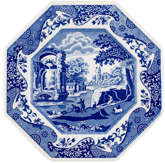 포트메리온 스포드 블루 이탈리안 팔각접시 24cm, 1개