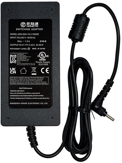 ADS-65AI-19-3 19065E 19V 3.42A 65W 외경 3.0mm 내경 1.0mm 전원 노트북 어댑터 케이블 충전기, 1개