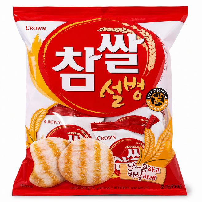 크라운 참쌀설병, 128g, 1개