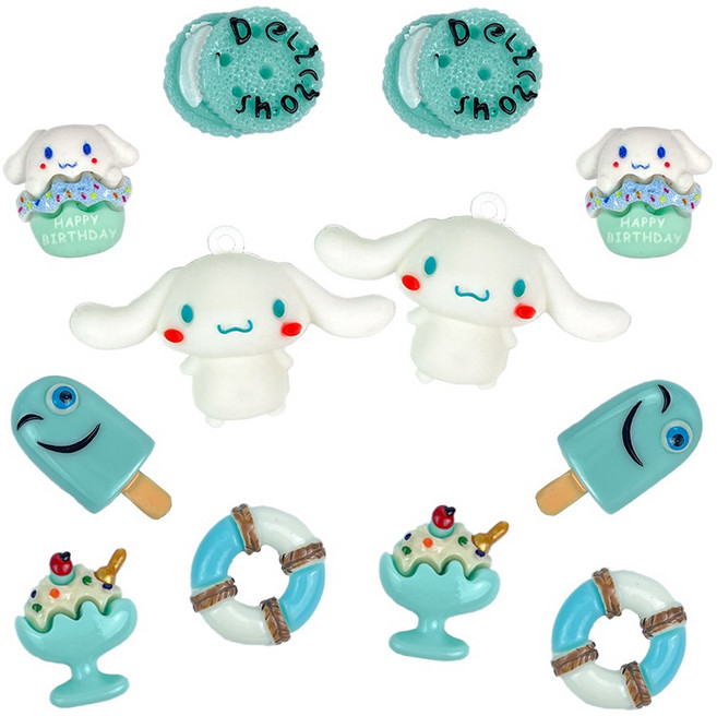 UBX 파츠의 정석 신발 슬리퍼 실내화 꾸미기 캐릭터 입체 파츠 세트 리본 동물