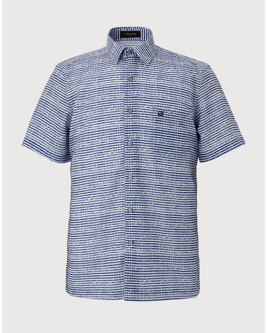 인디안 변형 프린트 스트라이프 반팔 티셔츠 MITNSXM3201