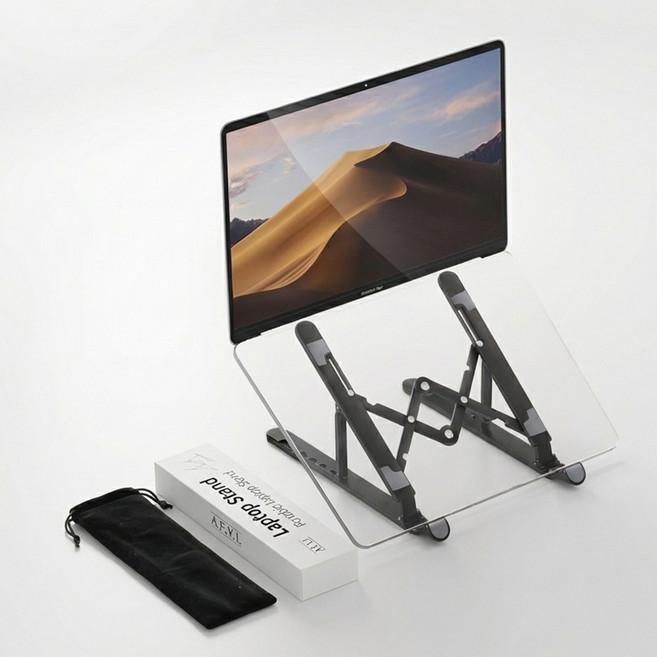 에이필 노트북 거치대 휴대용 접이식, 리얼블랙