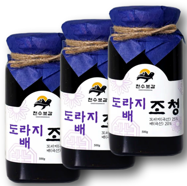 무설탕 배도라지청 500g 약도라지청 도라지조청 천수보감, 3개
