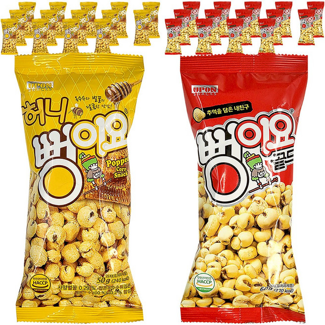 뻥이요 골드 60g x 5개 + 허니 뻥이요 50g x 5개, 3세트