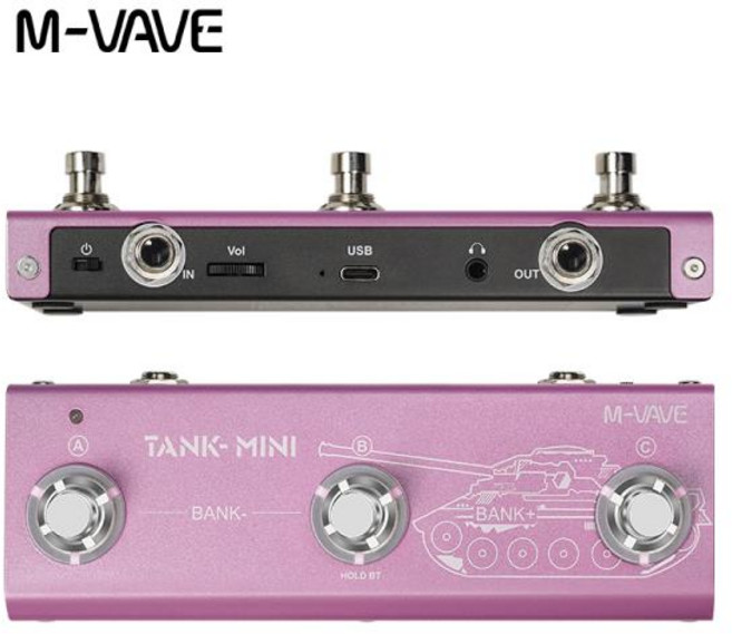 M-VAVE TANK 미니 기타 베이스 멀티 이펙트 페달 조정 가능한 체인 AMP IR BLACKBOX와 유사한 가져오기, 1개
