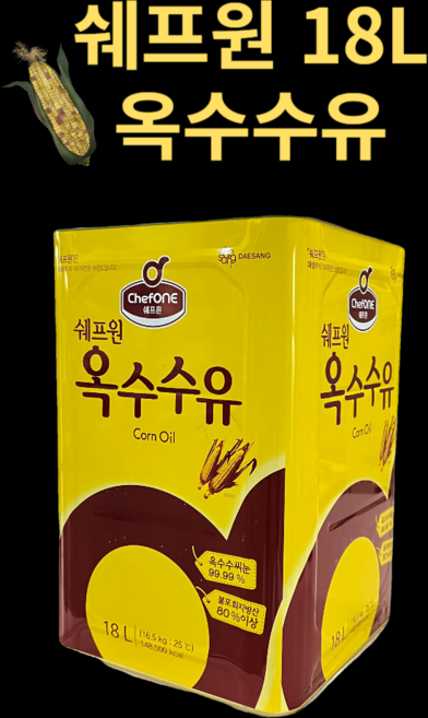 쉐프원 옥수수유 18L, 1개
