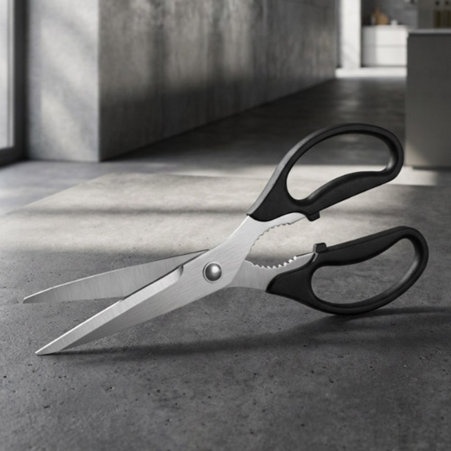 리브노드 올스텐 요리용 가위 주방가위 캠핑용 고기 가위 다용도 식가위, 1개, 실버