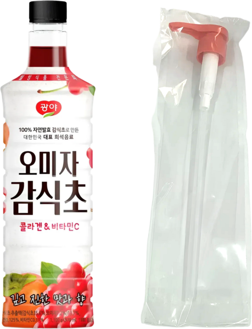 광야식품 오미자 감식초 + 펌프 1개 효진유통 세트, 970ml