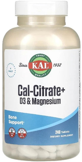 KAL 칼 시트레이트 d3 마그네슘 Cal-Citrate+ D3 Magnesium 240정, KAL, Cal-Citrate+, D3 및 마그네슘,, 1개 - 쿠팡