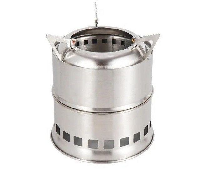 Shark家具 戶外折疊木柴爐 露營野炊柴火爐 戶外便攜野外爐具, 1個, 方孔三角