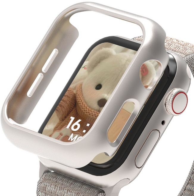 로랜텍 바디 프레임 하드커버 스마트워치 케이스, 화이트골드, 1개