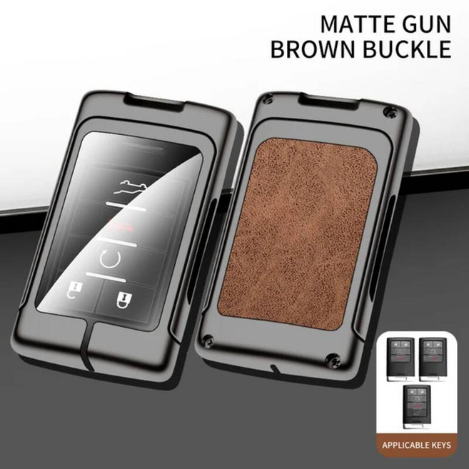 차키케이스 신제품 아연 합금 + 가죽 TPU 자동차 원격 키 가방 2015 2017 쉐보레 캡티바용 액세서리, G-Matte_4