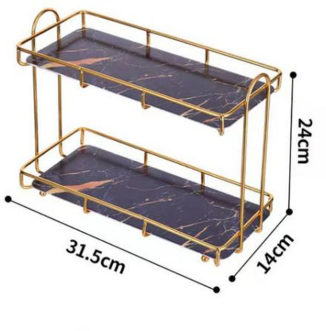 주방용품 방수 욕실 선반 보관 패션 심플 스타일 샤워 정리함 랙 및 액세서리 거치대, 02 Double Black