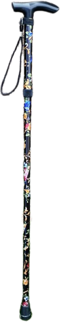 뮤페즈mupez 고급형 노인지팡이 접이식 지팡이 MPZ-03, 1개, color_꽃그림_블랙노랑