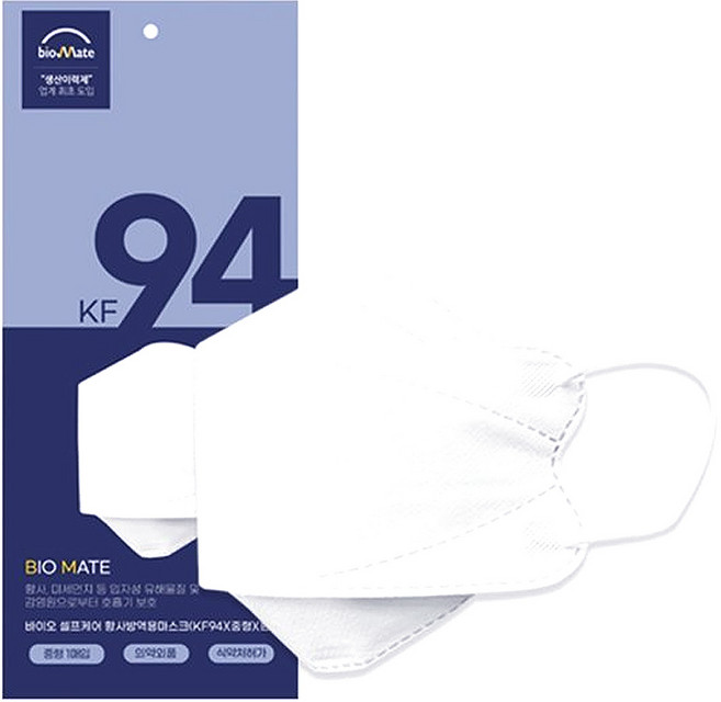 바이오셀프케어 KF94 마스크 중형 화이트 개별포장 50매x1박스, 50매, 1개