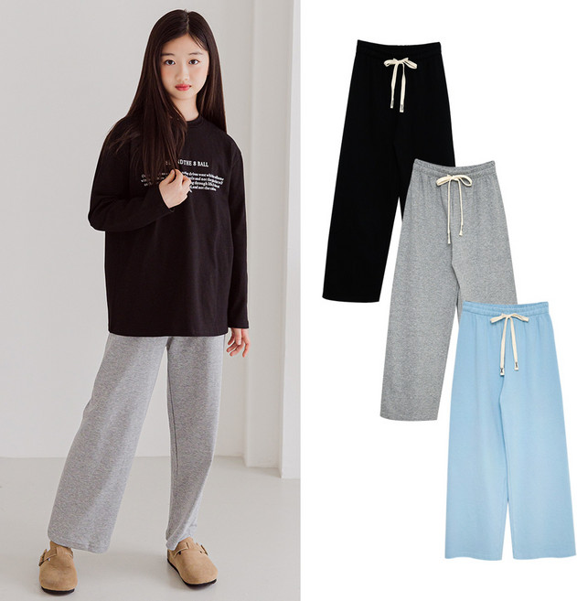 미니로이 여아 밴딩 일자 바지 4계절용