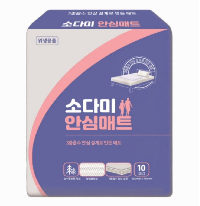 소다미 안심 깔개매트 60X75cm, 1개, 200개입