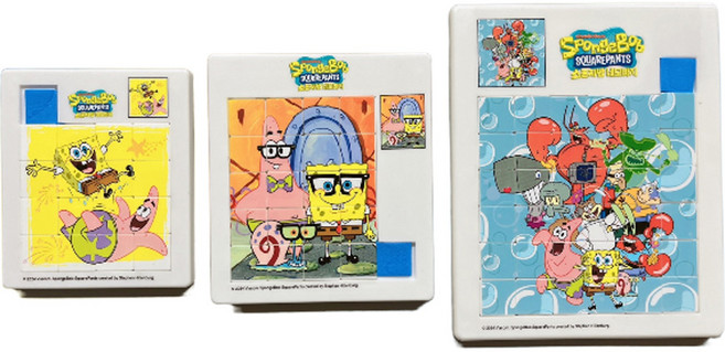 네모바지 스폰지밥 슬라이딩 퍼즐(3종), 혼합, 1개