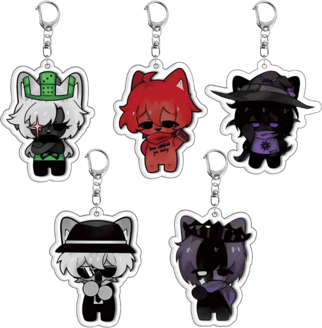 로블록스 포세이큰 고양이 아크릴 키링 찬스 쿨키드, 1개, 그레이 찬스