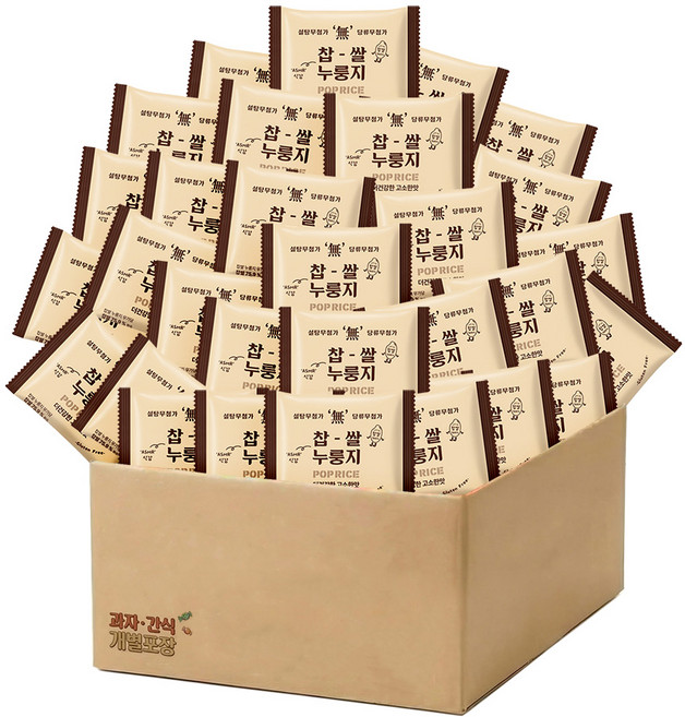 찹쌀 누룽지 과자 무가당 더 건강한 고소한맛 30개 소분 개별포장, 24g