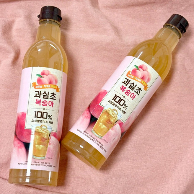 과실초 복숭아 과일 자연 발효 식초, 2개, 800ml
