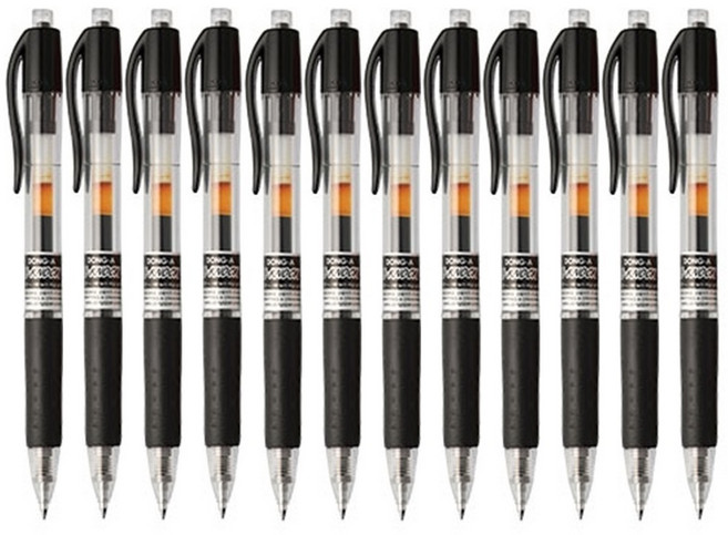 동아 유노크 젤잉크 중성 볼펜 0.7mm U-KNOCK, 1통, 블랙12