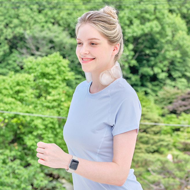 프롬비 무전원 프리미엄 넥쿨러 착용형 아이스팩 PCM 냉각 넥밴드 냉찜질 목에거는 냉방템, 프리미엄 넥쿨러 아이스화이트