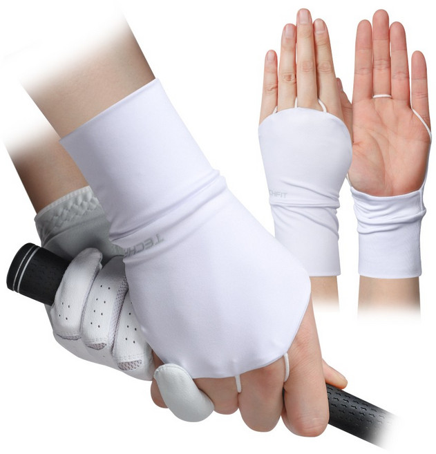 쿨 아쿠아 손등장갑 손등덮개 냉감 자외선차단, 왼손착용, 화이트, 1개
