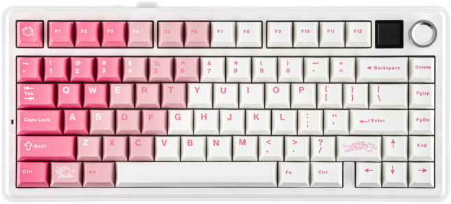 AULA 독거미 F75 MAX 에포메이커 EPOMAKER 75레이아웃 핫스왑 가스켓 유무선 노브 스크린 기계식 키보드 RGB 백라이트, 화이트 핑크(MAX), LEOBOG Reaper 스위치, 제조사축