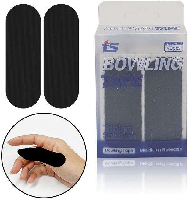 티에스 볼링테이프 40매 (블랙) 엄지손가락테이프 엄지테이프 타이밍테이프, 1개
