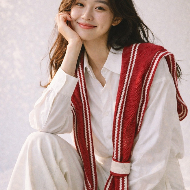 핸드니트 어깨숄 페이크 가디건 니트 숄더 커버 레이어드 숄 여성 여름 가디건 대용 얇은 니트 머플러 숄 망토 스타일