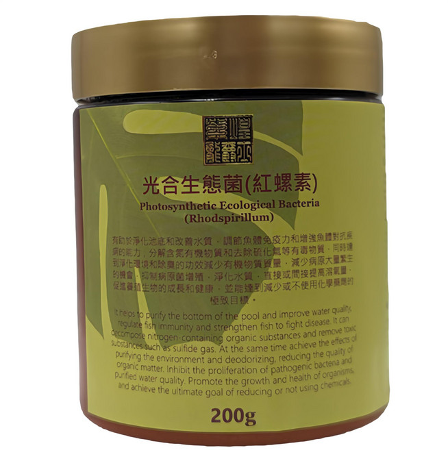 龍爵士水族 光合生態菌粉劑 200g 魚缸水質淨化 除臭分解有機物 SGS檢驗, 1個, 200ml