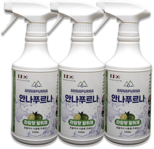 실내 화장실 집안 방 담배 홀애비 악취 냄새 탈취제 제거제 안나푸르나 불만족시100%환불, 3개, 500ml