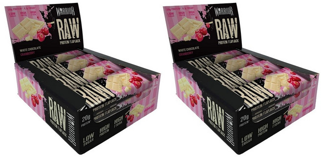 Worrior Raw 스낵바 화이트초콜릿크랜베리 단백질바 고단백질 고섬유질 그래놀라바 아침대용 12개입 2세트