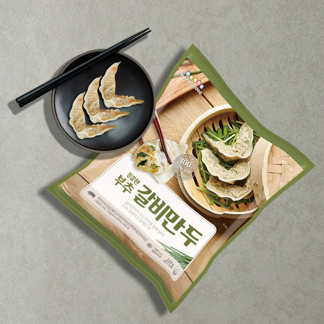 한만두 정갈한 부추 갈비만두, 220g, 3개