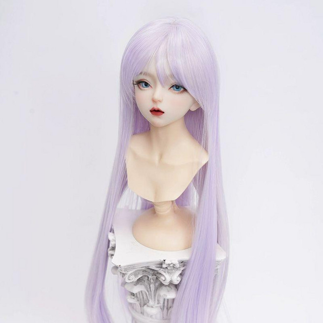 구체 앞머리 관절 긴머리 머리 구관인형 고온 구관, 캔디퍼플 (믹스)