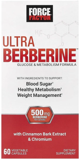 Force Factor Ultra 베르베린 포도당 & 신진대사 포뮬라 500mg 베지 캡슐 60정(캡슐당 250mg), ForceFactorUltra베르베린포도당신진대사포뮬라, 1개, 60정 - 쿠팡